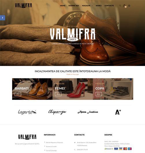 Valmifra webdesign boutique en ligne homepage